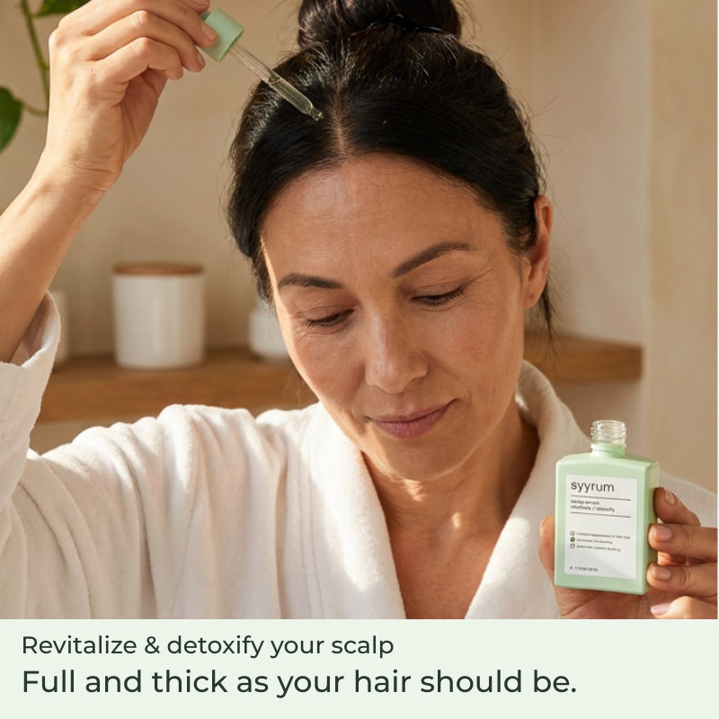 Applying Syyrum scalp serum